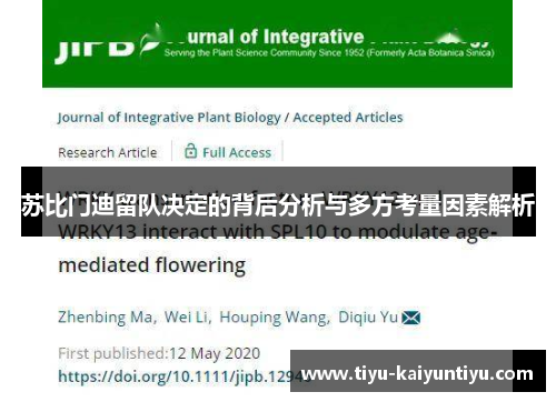 苏比门迪留队决定的背后分析与多方考量因素解析